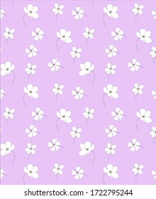 Pattern with silhouette flowers. Vector illustration. Elements for design.