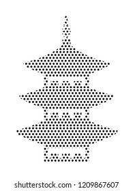 Pattern Silhouette of a Japanese Architecture Icon