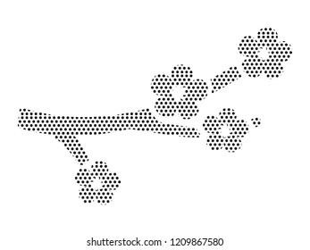 Pattern Silhouette of a Japanese Cherry Blossom Icon
