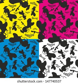 pattern with a silhouette of mouse