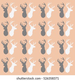 Pattern with silhouette of reindeer