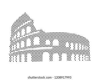 Pattern Silhouette of a Rome Colosseum Icon