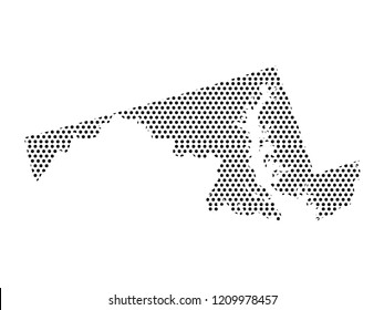 Pattern Silhouette of the USA State Map of Maryland 