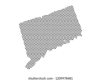 Pattern Silhouette of the USA State Map of Connecticut 