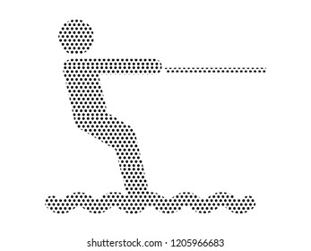 Pattern Silhouette of a Water Skier Icon