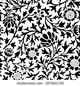  pattern of the silhouettes of decorative flowers 