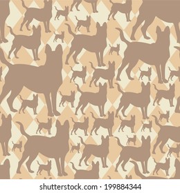 pattern with silhouettes  dogs. seamless texture. can be used as a design clothes