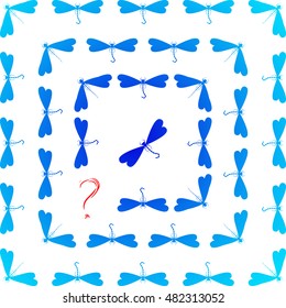 Pattern from silhouettes of the flying dragonflies