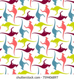 pattern with silhouettes kangaroo