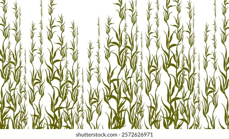 pattern with silhouettes of reeds. Vector illustration.