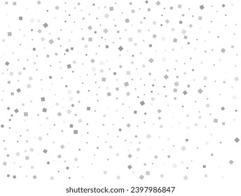 Pattern with silver squares. Christmas silver square confetti. Festive decor. Vector illustration

