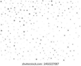 Pattern with silver squares. Christmas silver square confetti. Festive decor. Vector illustration
