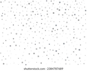 Pattern with silver squares. Silver squares Holiday Confetti. Festive decor. Vector illustration