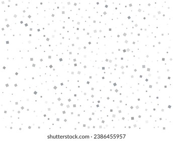 Pattern with silver squares. Silver squares Holiday Confetti. Festive decor. Vector illustration