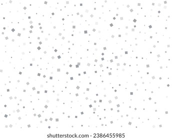 Pattern with silver squares. Silver squares Holiday Confetti. Festive decor. Vector illustration
