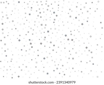 Pattern with silver squares. Silver squares Holiday Confetti. Festive decor. Vector illustration