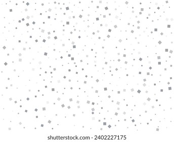 Pattern with silver squares. Wedding silver square confetti. Festive decor. Vector illustration