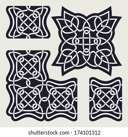 Pattern similar to the Celtic ornament. Pattern, border and corner in a set.