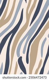 pattern similar to zebra stripes in yellow, beige and blue tones, and an abstract design