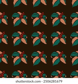 pattern simless floral fern vector botanical garden flower 