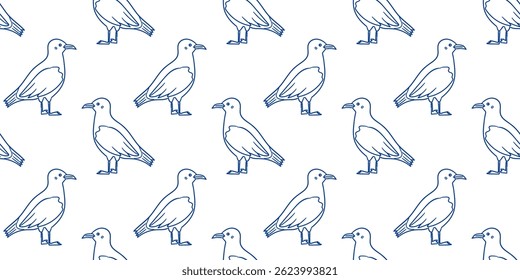 Padrão de ilustrações de pássaro simples em um fundo branco adequado para vários projetos