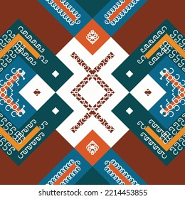 Pattern simple ethnic design in the Philippines. traditional patterned vector It is a pattern created by combining geometric shapes. Create beautiful fabric patterns. Design for print. fashion industr