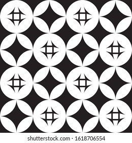 Pattern with simple motifs in black and white.