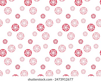 Pattern with simple pink roses laid out