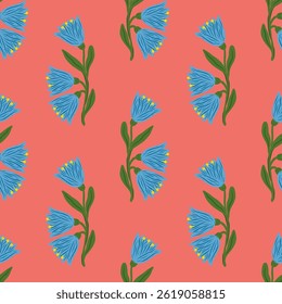 Pattern with simple pretty flowers, little floral liberty seamless texture background. Spring, summer romantic blossom flower garden seamless pattern for your designs.
