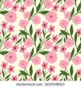 Padrão com flores bonitas simples, pequena liberdade floral fundo de textura sem costura. primavera, verão romântico flor jardim sem emenda padrão para seus projetos.