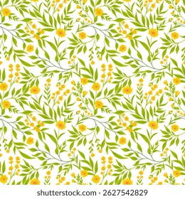 Padrão com flores bonitas simples, pequena liberdade floral fundo de textura sem costura. primavera, verão romântico flor jardim sem emenda padrão para seus projetos.