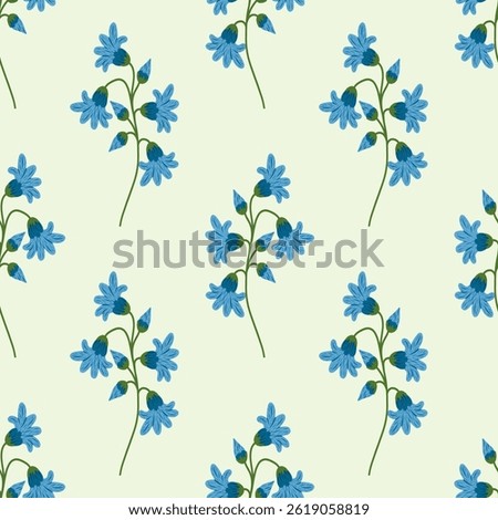 Pattern with simple pretty flowers, little floral liberty seamless texture background. Spring, summer romantic blossom flower garden seamless pattern for your designs.