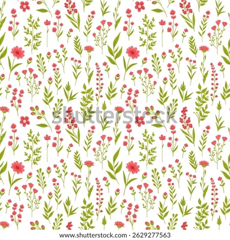 Pattern with simple pretty flowers, little floral liberty seamless texture background. Spring, summer romantic blossom flower garden seamless pattern for your designs.