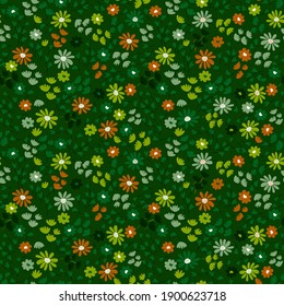 Pattern with simple pretty small flowers, little floral liberty seamless texture background. Spring, summer, Easter romantic blossom flower garden seamless pattern for your designs