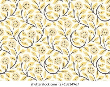 Pattern with simple pretty small flowers, Ditsy floral light background. Spring, summer romantic blossom flower garden seamless pattern for your designs.