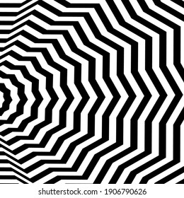 pattern of simple shape, geometric lines. Optical illusion. Vector illustration. As background, pictures, wallpapers