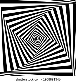 pattern of simple shape, geometric lines. Optical illusion. Vector illustration. As background, pictures, wallpapers