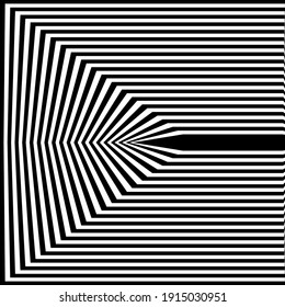 pattern of simple shape, geometric lines. Optical illusion. Vector illustration. As background, pictures, wallpapers