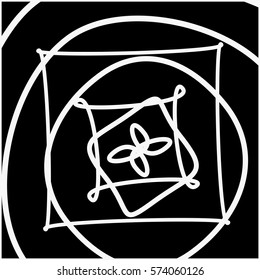 pattern of simple shape, geometric lines. Optical illusion. Vector illustration. As background, pictures, wallpapers