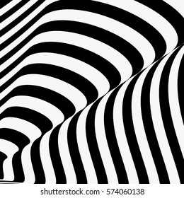 pattern of simple shape, geometric lines. Optical illusion. Vector illustration. As background, pictures, wallpapers