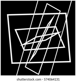 pattern of simple shape, geometric lines. Optical illusion. Vector illustration. As background, pictures, wallpapers