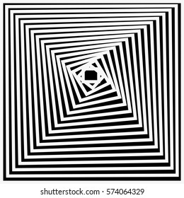 pattern of simple shape, geometric lines. Optical illusion. Vector illustration. As background, pictures, wallpapers