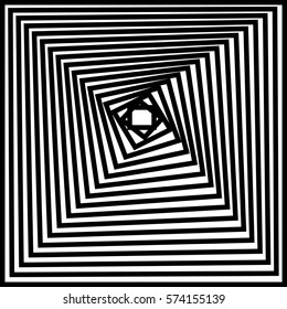 pattern of simple shape, geometric lines. Optical illusion. Vector illustration. As background, pictures, wallpapers