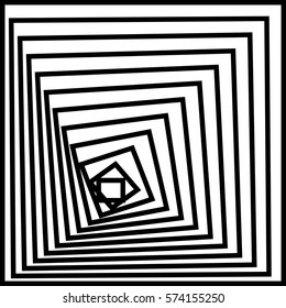 pattern of simple shape, geometric lines. Optical illusion. Vector illustration. As background, pictures, wallpapers