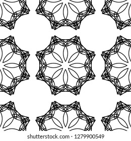 Pattern in sketch style on white background. Abstract monochrome background. Geometric modern pattern. Vector abstract background. Abstract seamless pattern. Vector seamless texture. 