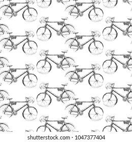 pattern of the sketches of a bicycle