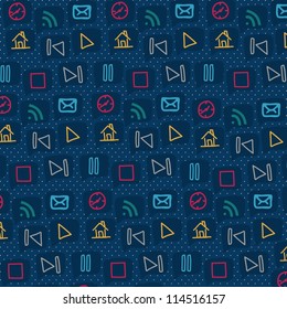 pattern of sketches icons in different colors, vector illustration