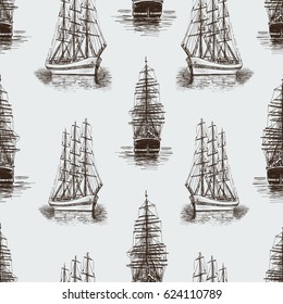 pattern of the sketches sailing ships