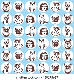  pattern with sketching dogs