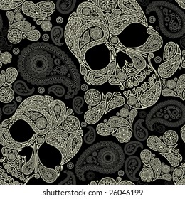 pattern with skull and peisley